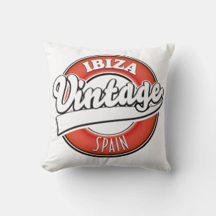 Coussin Logo de style vintage d'Ibiza Espagne
