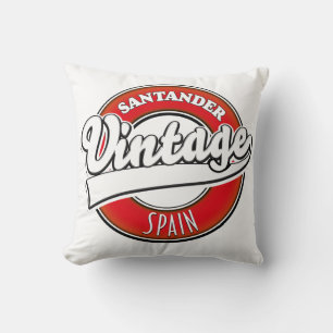 Coussin Logo de style vintage Santander Espagne