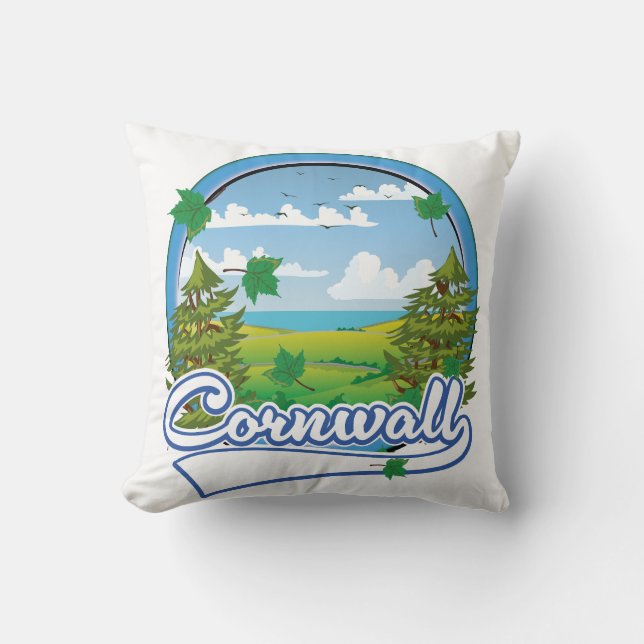 Coussin Logo de voyage de Cornwall (Recto)