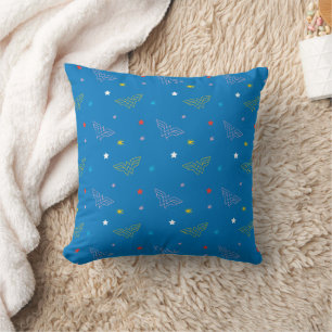 Coussin Logo de Wonder Woman et étoiles motif bleu