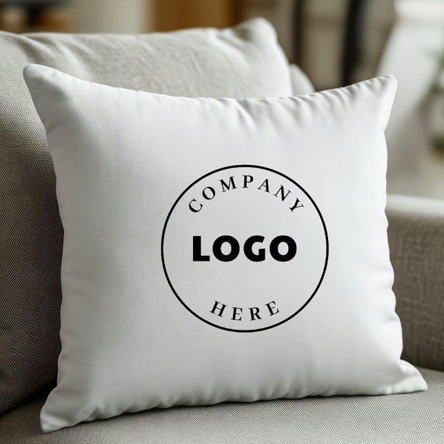 Coussin Logo d'entreprise moderne de marque personnalisée (Custom Business Logo on Throw Pillow)