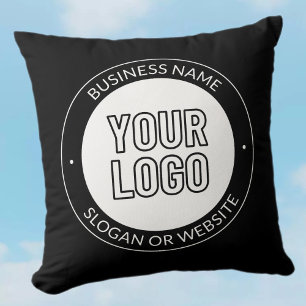 Coussin Logo d'entreprise ou modèle de texte modifiable et
