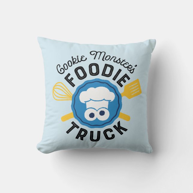 Coussin Logo du camion gastronomique de Cookie Monster (Recto)