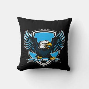 Coussin Logo du club de football Eagles FC en bleu clair e