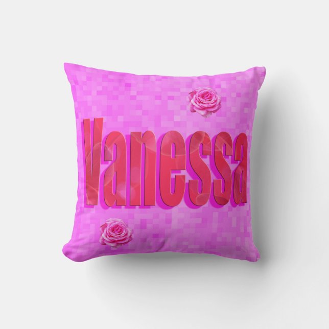 Coussin Logo du nom de Vanessa, (Recto)