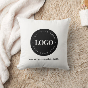 Coussin Logo et entreprise de texte personnalisés minimes