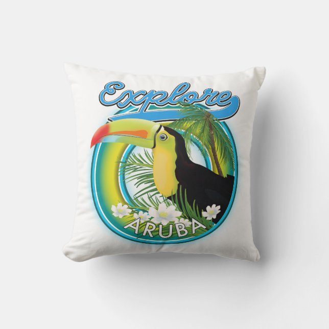 Coussin Logo Explore Aruba voyage (Recto)