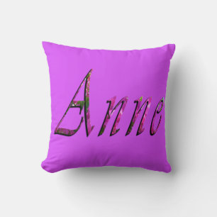 Coussin Logo Floral Anne Name,