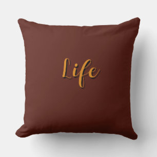 Coussin Logo Life Marron foncé