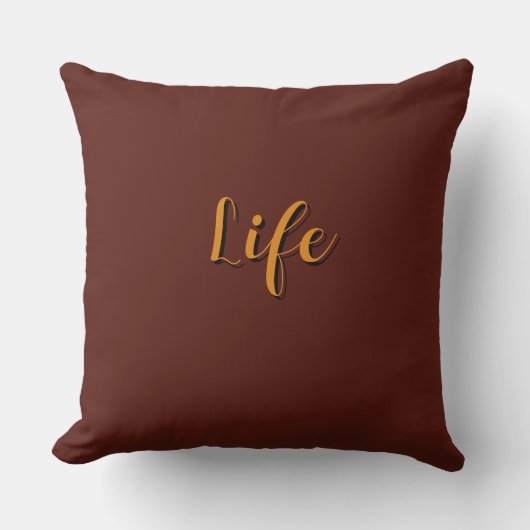 Coussin Logo Life Marron foncé (Recto)