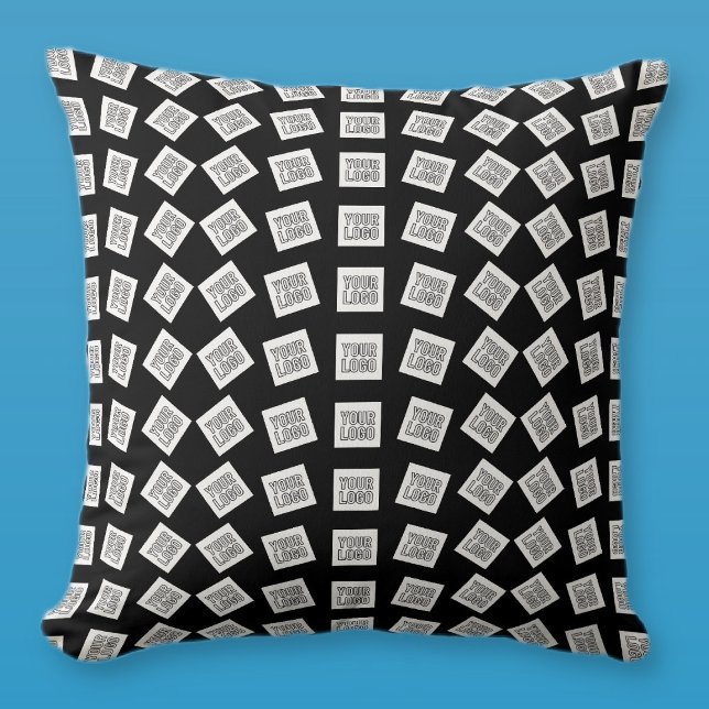 Coussin Logo ou motif d'image unique | Noir (modifiable) (Créateur téléchargé)