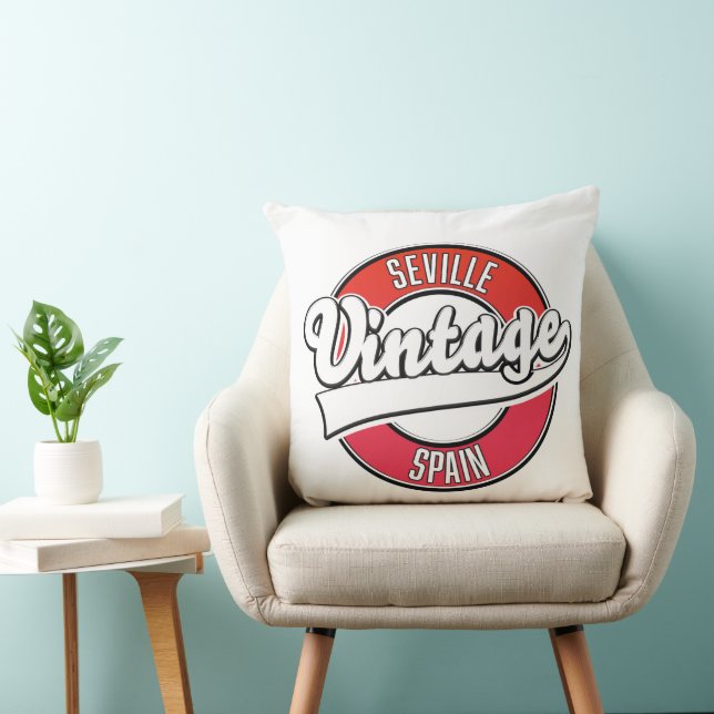 Coussin logo Séville Espagne style rétro (Chaise)