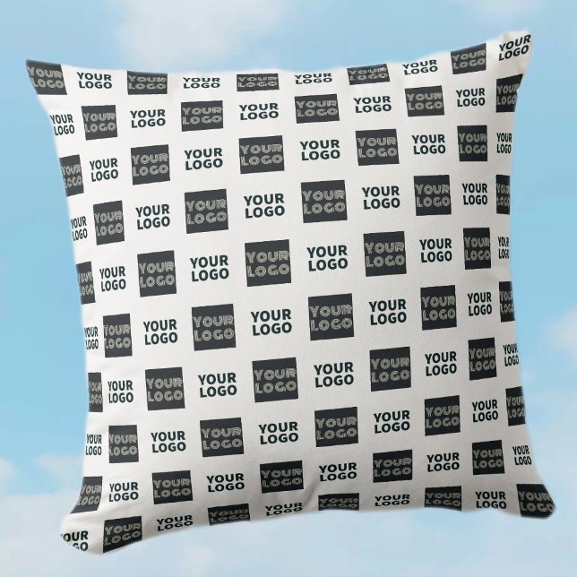 Coussin Logo simple à répétition 2 | Blanc (Créateur téléchargé)
