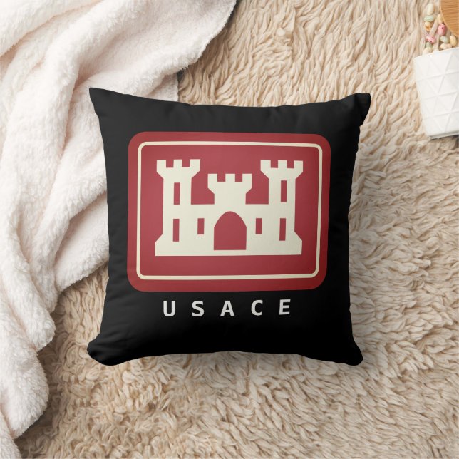 Coussin Logo USACE et texte personnalisé (Couverture)