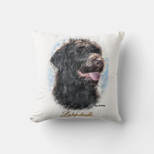 Coussin Loisirs de Labradoodle Cadeaux d'Art (Recto)