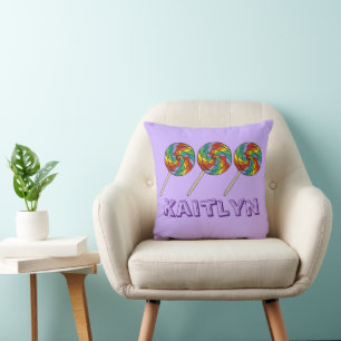 Coussin Lollipop arc-en-ciel personnalisé Lollies Candy Pu
