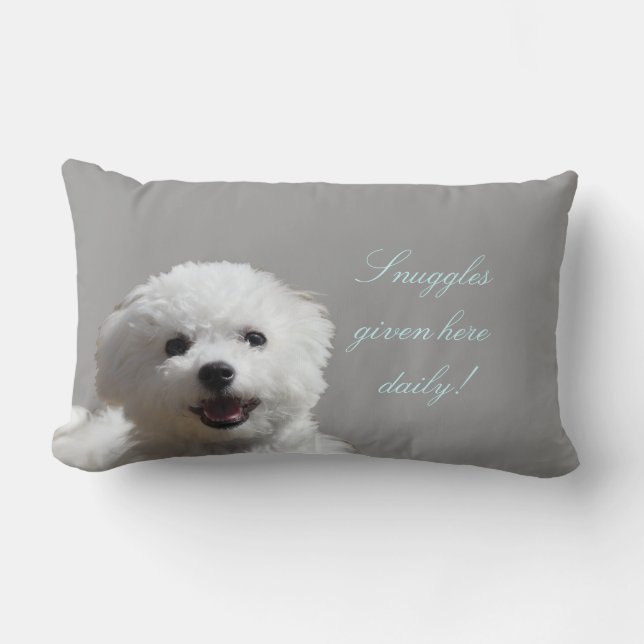 Coussin lombaire de câlin heureux de Bichon (Recto)