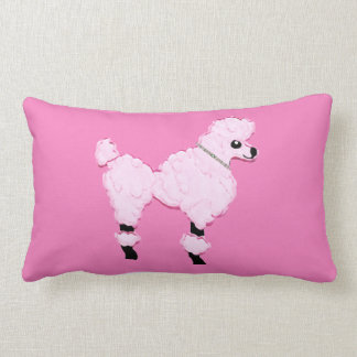 Coussin lombaire de caniche rose