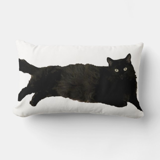 coussin lombaire de chat noir (Recto)