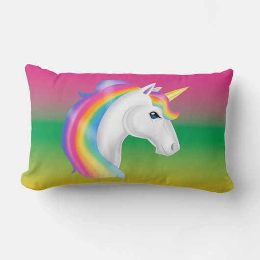 Coussin lombaire de filles de licorne magnifique (Recto)