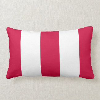 Coussin lombaire de rayure rouge et blanche de