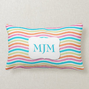 Coussin lombaire de rayures onduleuses de
