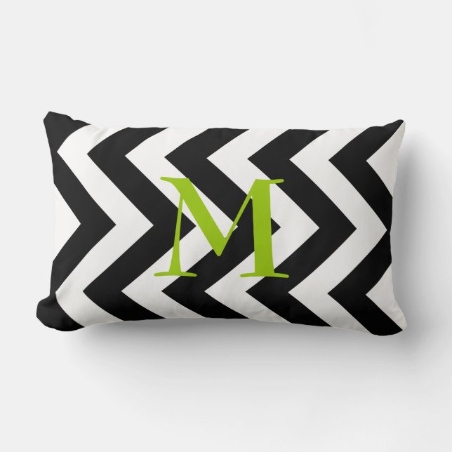 Coussin lombaire de zigzag noir et blanc de (Recto)
