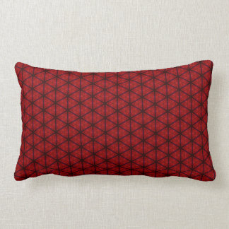Coussin lombaire d'hexagone noir et rouge
