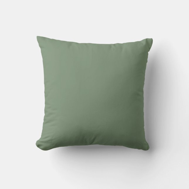 Coussin London Frost Muted Green Solid Color Print, Terre (Recto)