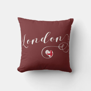 Coussin London Heart Throw Pillow, Grande-Bretagne