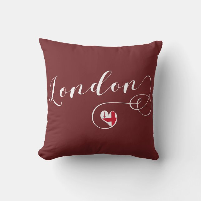 Coussin London Heart Throw Pillow, Grande-Bretagne (Recto)