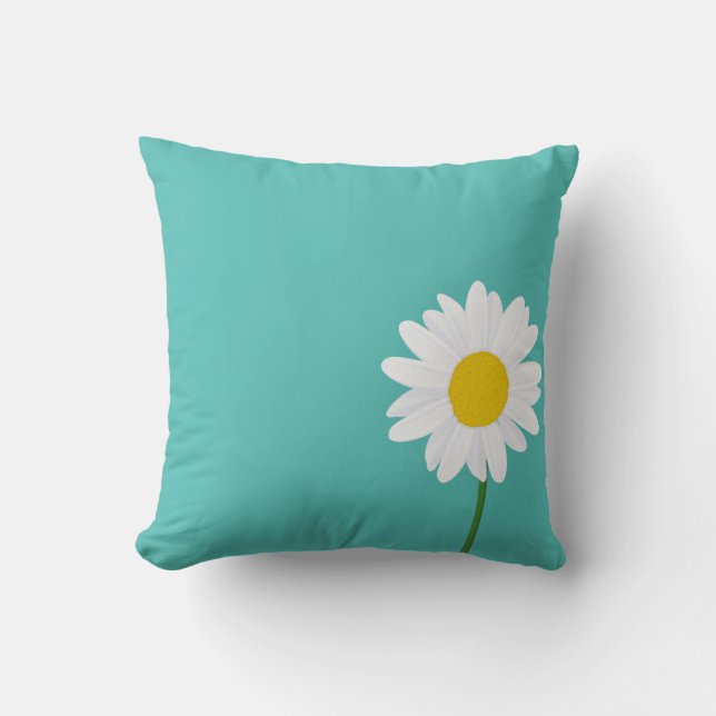 Coussin Lone Daisy en vert (Recto)