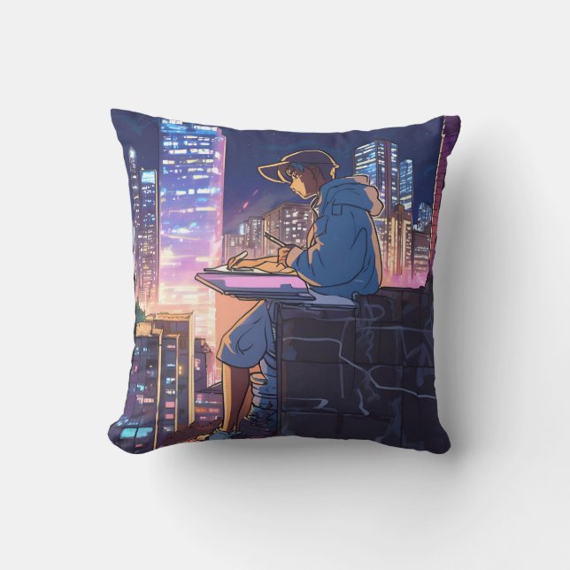 Coussin Lonely Anime Girl (Recto)