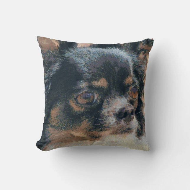 Coussin Long carré mignon d'illustration de chiwawa de (Recto)