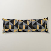 Coussin Long Géométrie | Noir, Or Style Artisanal (Dos)
