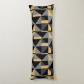 Coussin Long Géométrie | Noir, Or Style Artisanal (Dos (Vertical))