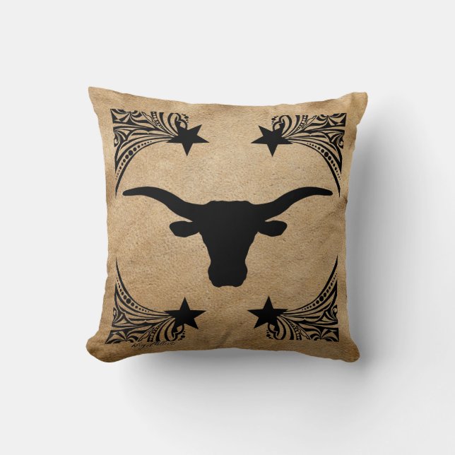 Coussin Longhorn Steer Silhouette (Recto)