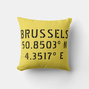Coussin Longitude de la latitude de Bruxelles