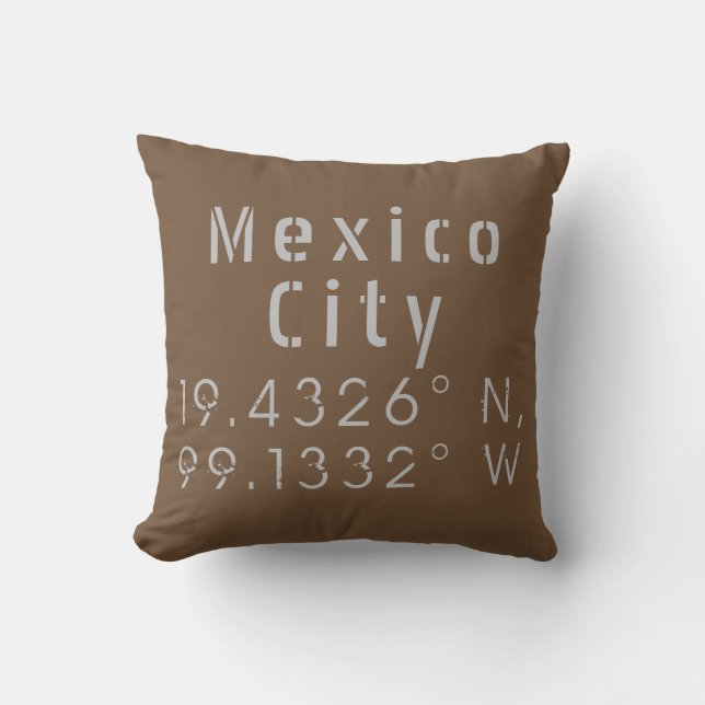 Coussin Longitude de la latitude de Mexico (Recto)