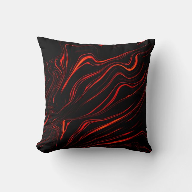 Coussin Longue trace rouge dans le fond noir (Recto)