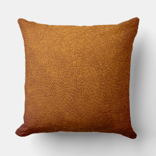 Coussin Look en cuir Brown et élégant