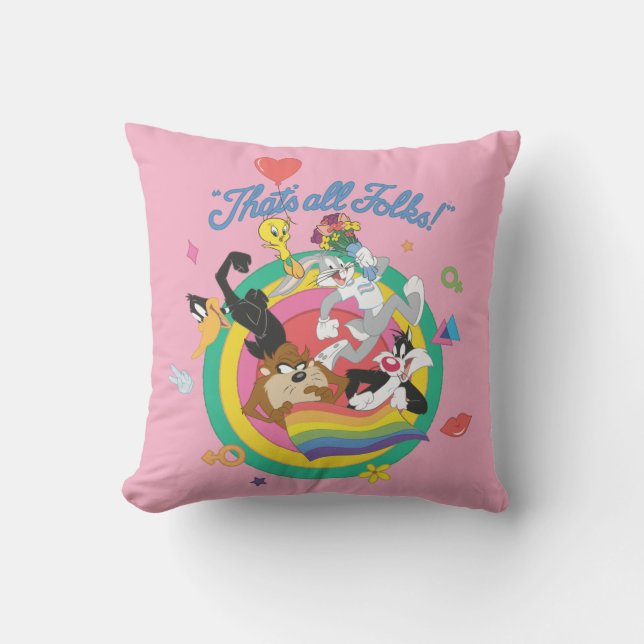 Coussin LOONEY TUNES™ - That's All Folks! Pride Bullseye (Recto)
