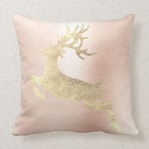 Coussin L'or de rose de rose de champagne de renne