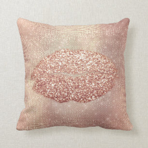 Coussin L'or de rose de rose rougissent cuivre de lèvres