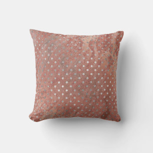 Coussin L'or de rose de rose rougissent les points de