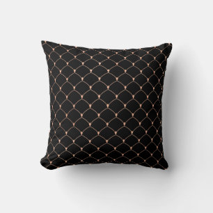 Coussin L'or rose chic noir d'art déco mesure la sirène