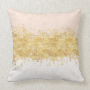 Coussin L'or rougissent charme rose d'aquarelle