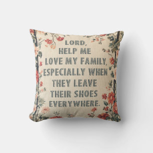 Coussin Lord Help Me Love My Family - Drôle Needlepoint