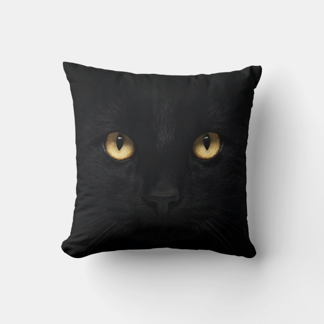Coussin L'oreiller à lancer de chat noir (Recto)