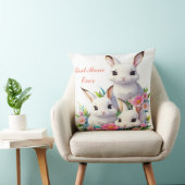 Coussin L'Oreiller à lancer lapin "Meilleure maman jamais" (Chaise)